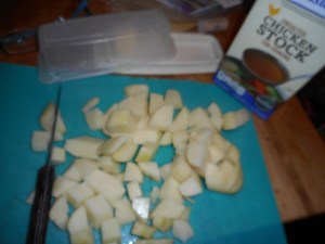 choco chip muffin, leekpotato soup 014