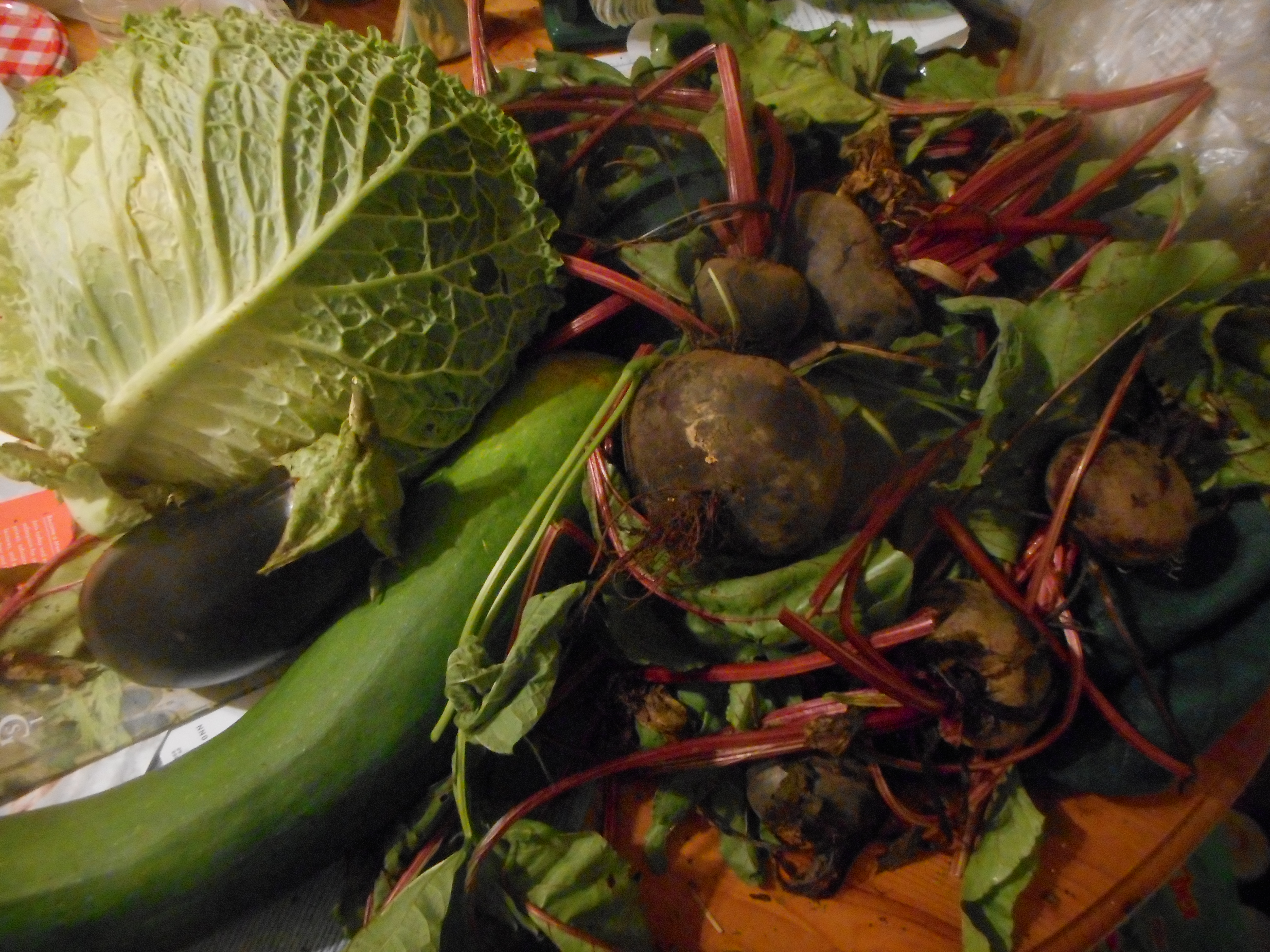 sausage and beans, beets 006.JPG