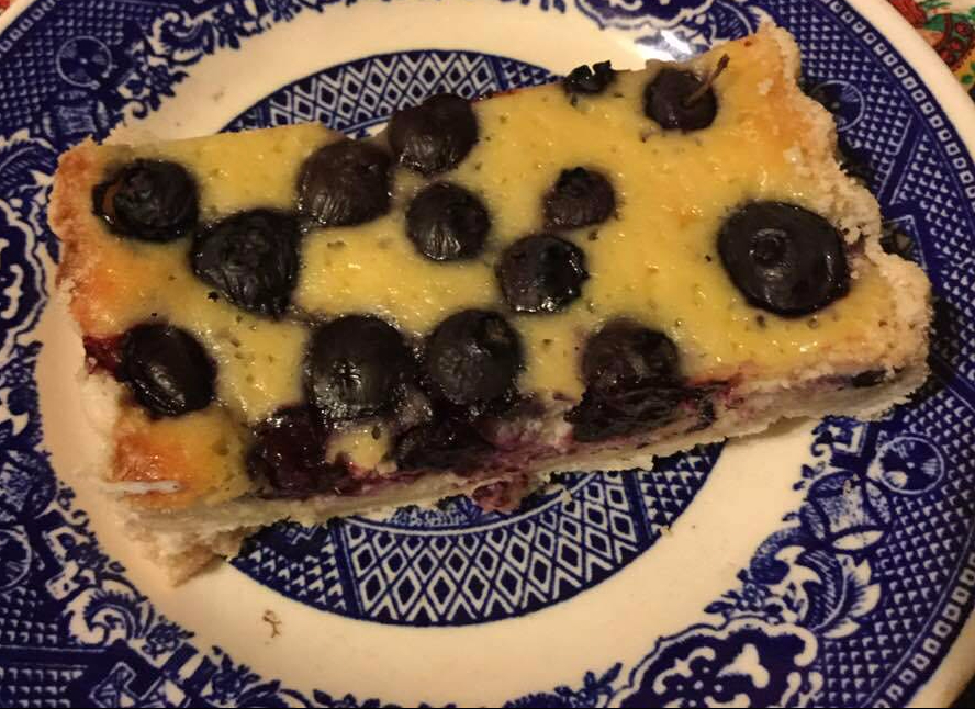 blueberry ricotta tart slice