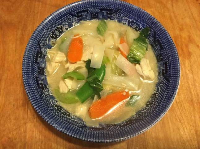 chicken soup in bowl