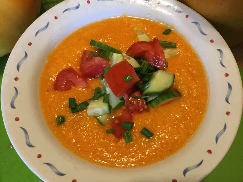 golden gazpacho in bowl