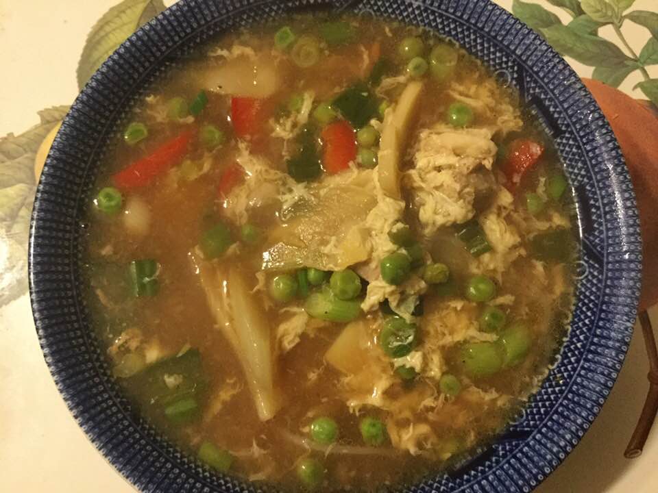 hot and sour soup in bowl